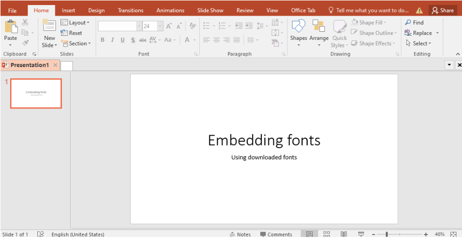 1. Open Presentation_Slide fonts